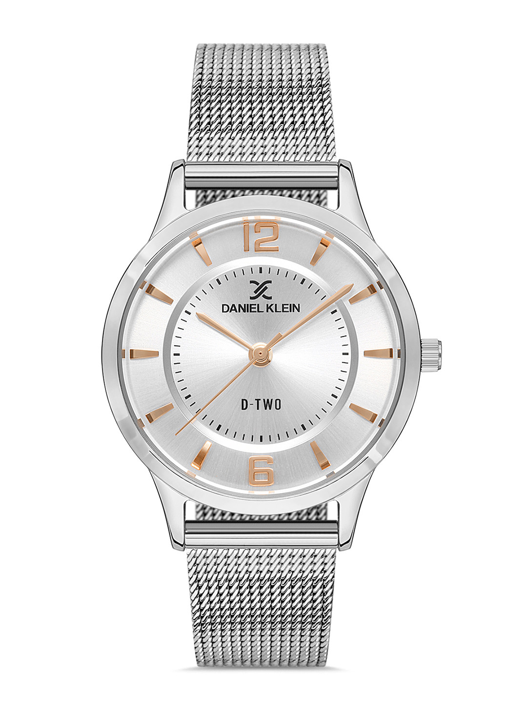 Daniel Klein D-Two Women Silver-Toned Dial & Bracelet Strap Analogue Watch DK.1.13306-4_OR