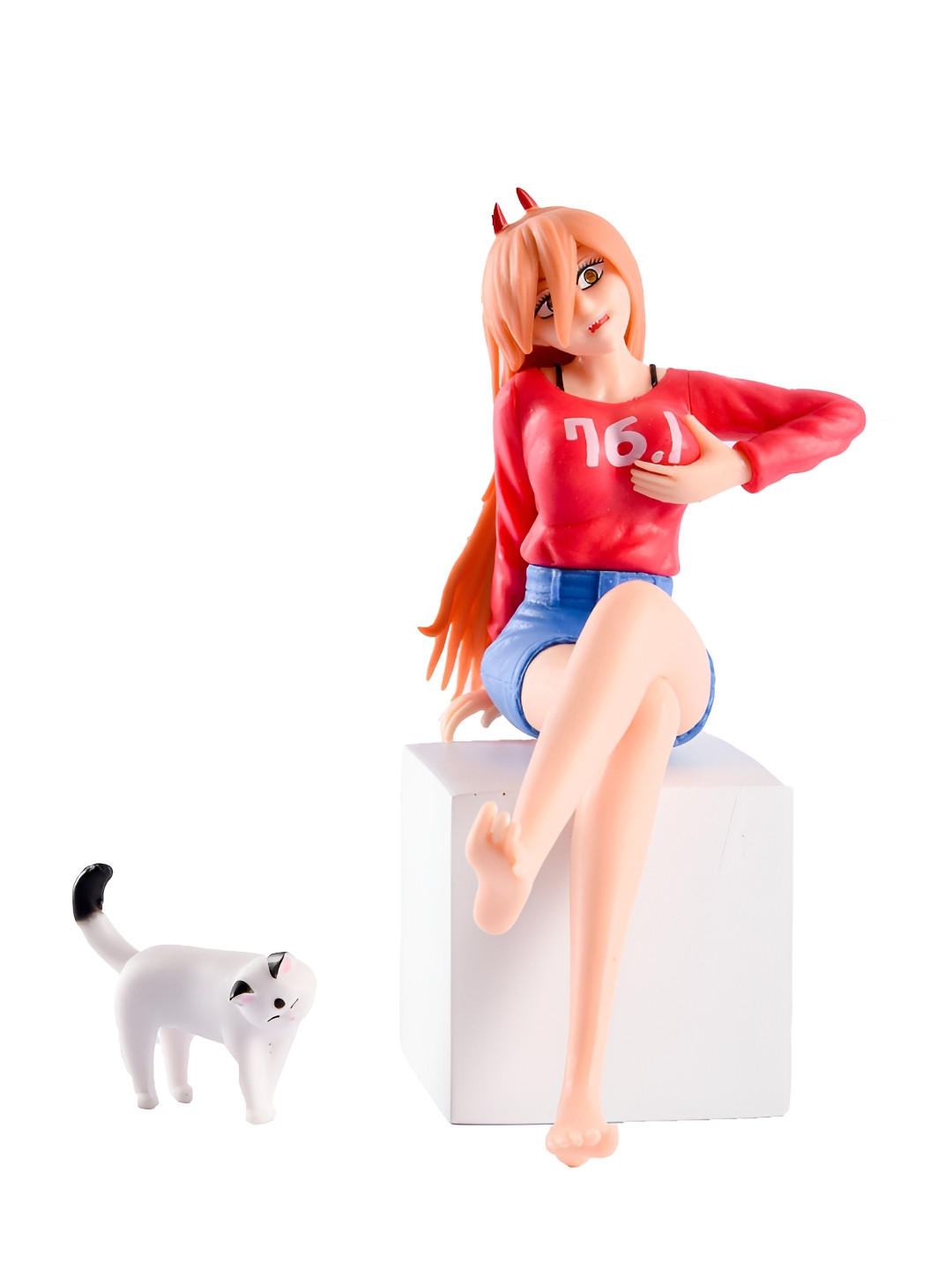 COMICSENSE Chainsaw Man Anime Nude Plastic Natural Living Room Small Showpiece - 5.9 Inches