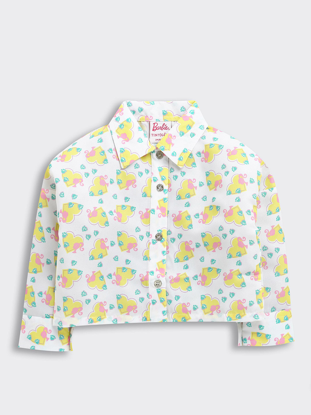 Tiny Girls Conversational Printed Spread Collar Shirts