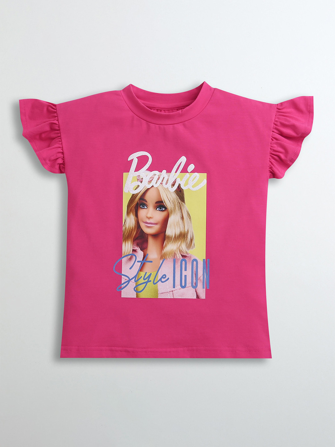 Tiny Girl Girls Graphic Printed Flutter Sleeve Barbie Top