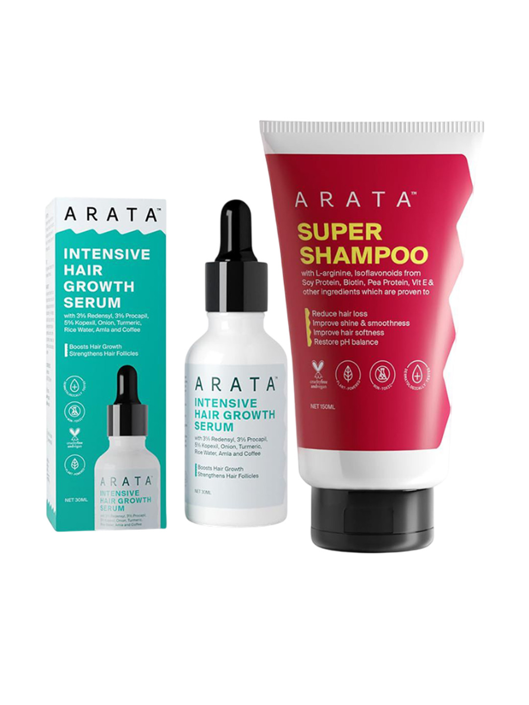 ARATA Grow Strong Combo with Super Shampoo 150ml & Intensive Hair Growth Serum 30ml
