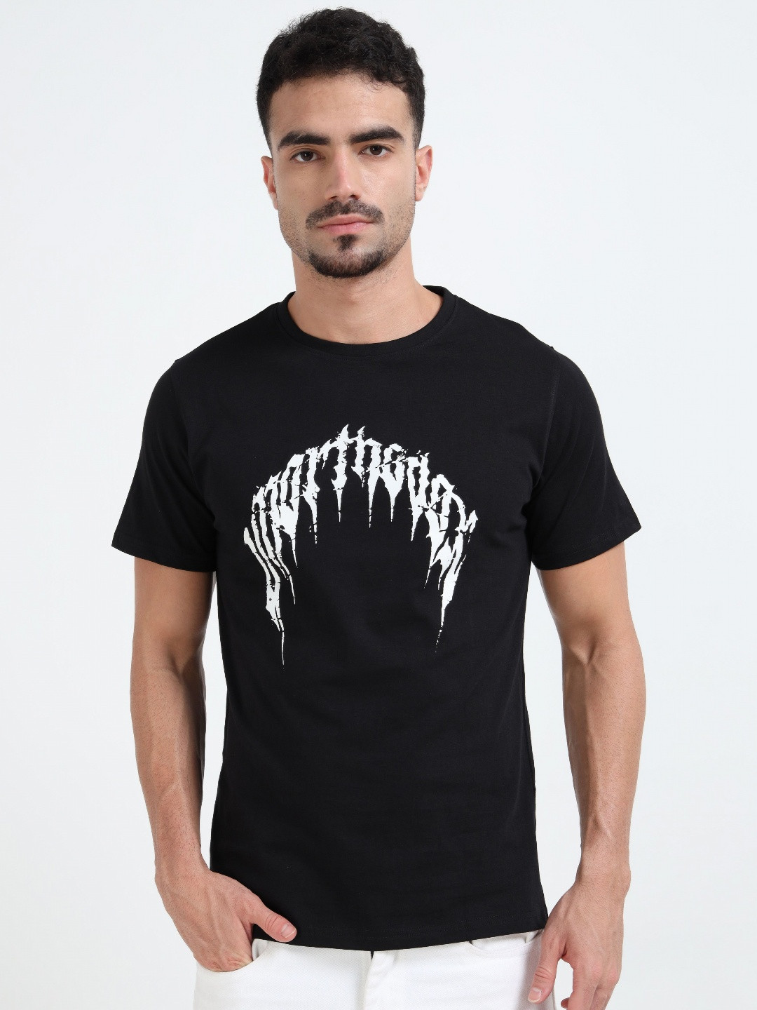 RHINO CULT Graphic Printed Round Neck Cotton T-Shirt