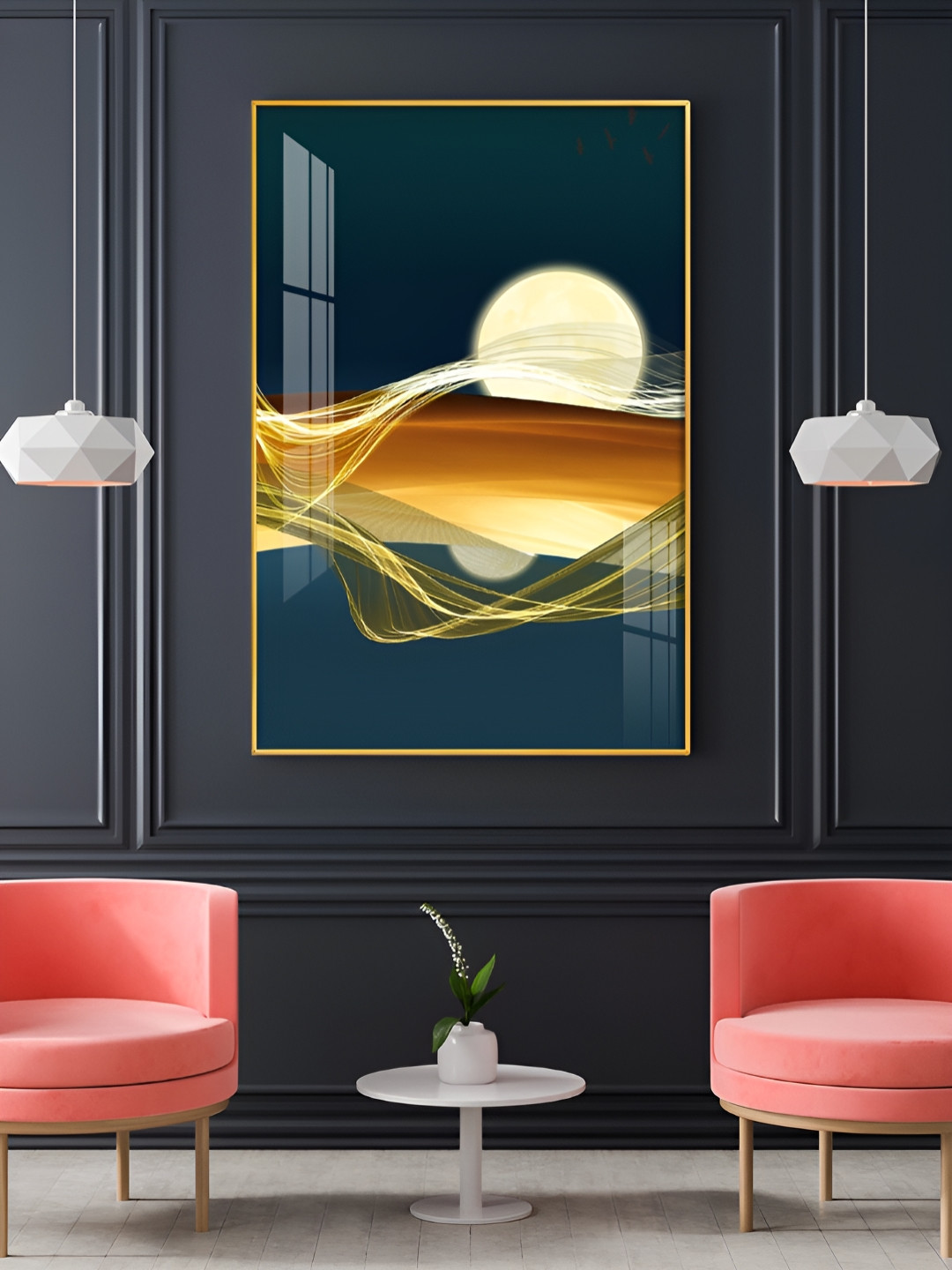 THE NEXT DECOR Modern Vista Plastic Glossy Hanging Hall Wall Hangings-18In