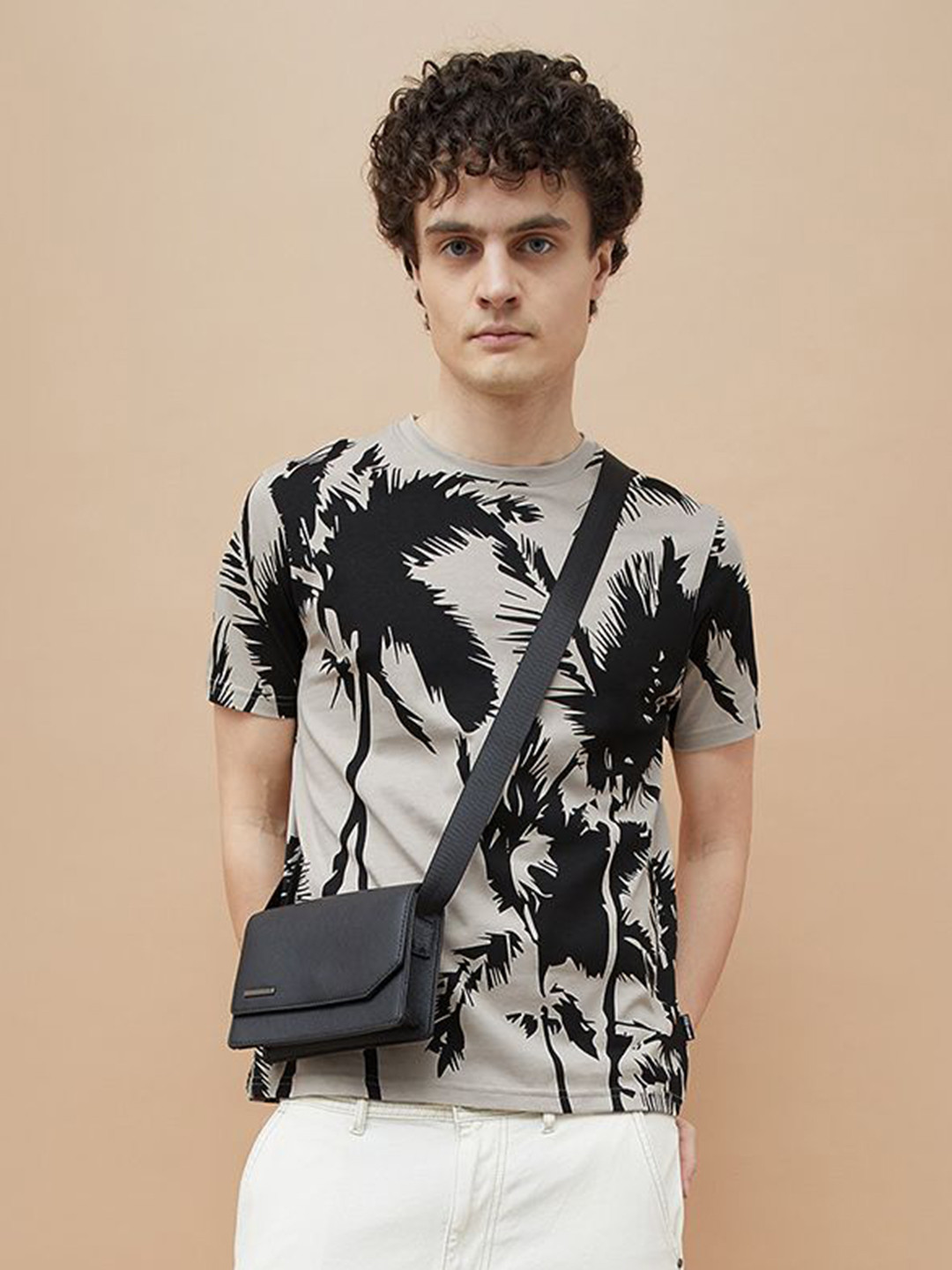 Fame Forever by Lifestyle Floral Printed Round Neck Cotton Regular Fit T-shirt