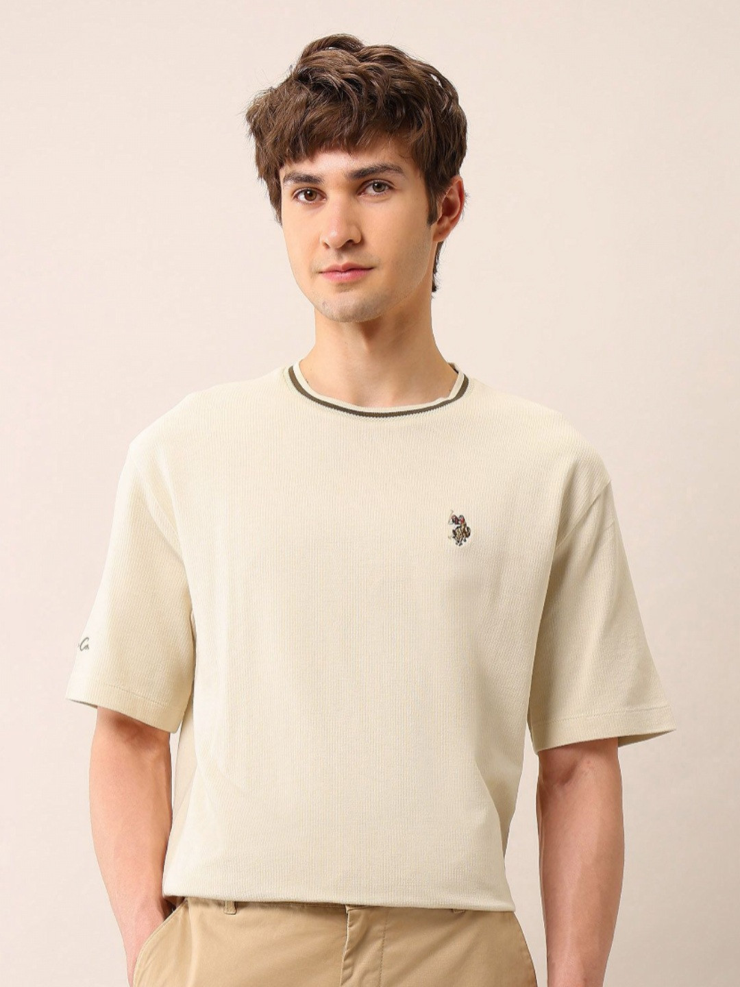 U.S. Polo Assn. Denim Co. Round Neck Oversized Pure Cotton T-shirt