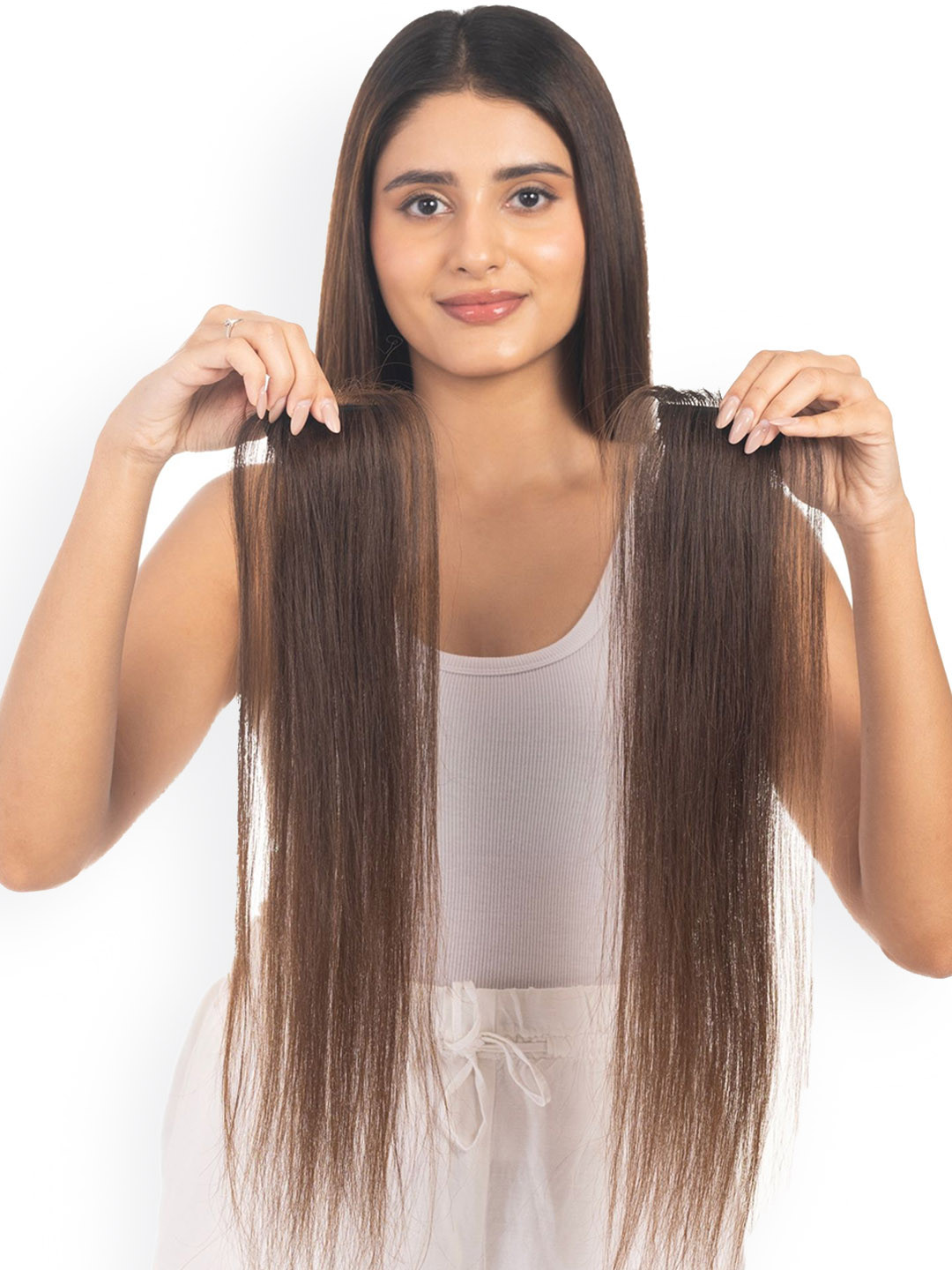 HAIRJOY Set Of 2 Natural Black Clip Side Patches Instant Volume - 16 Inches