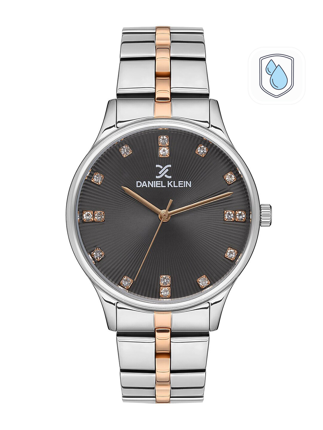 Daniel Klein Women Silver-Toned Embellished Dial & Silver Toned Stainless Steel Bracelet Style Straps Watch DK 1 13092-2