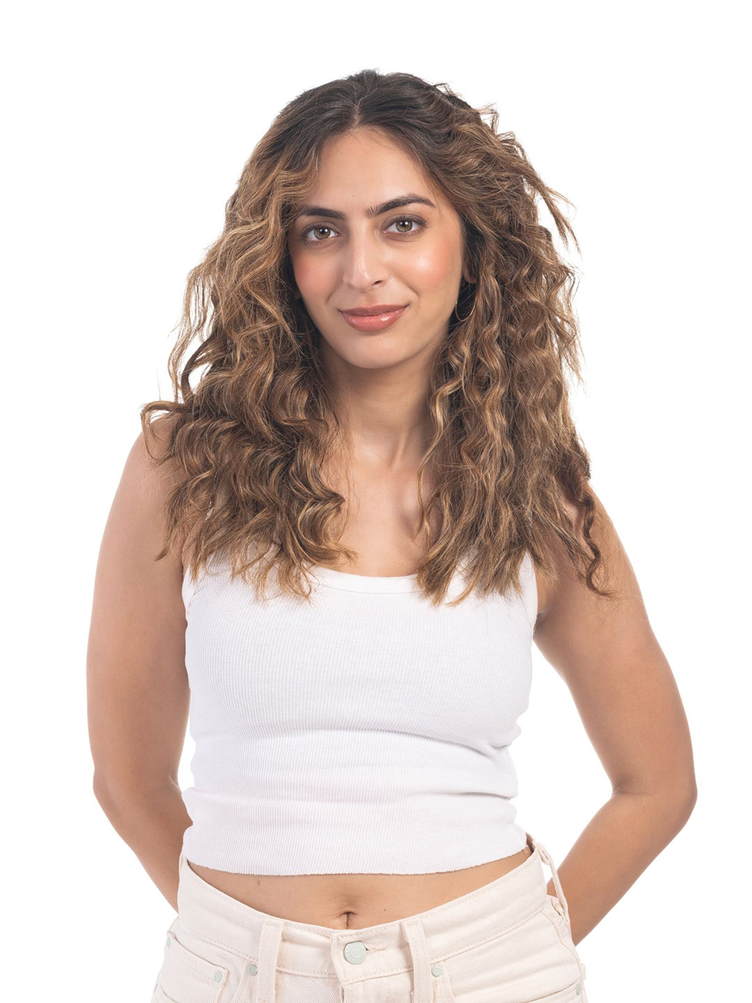 HAIRJOY 4 Clip Curly Volumizer Light Golden Brown Instant Volume & Length 24 Inches