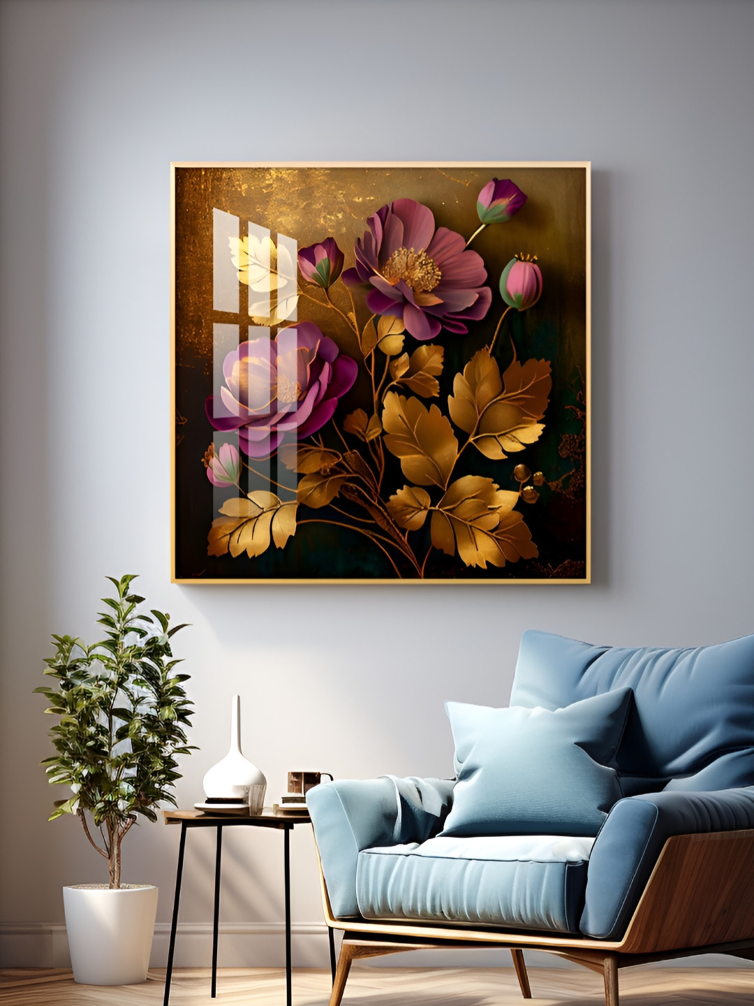 THE NEXT DECOR Petals in Harmony Plastic Natural Elements Glossy Hall Wall Hangings-18In