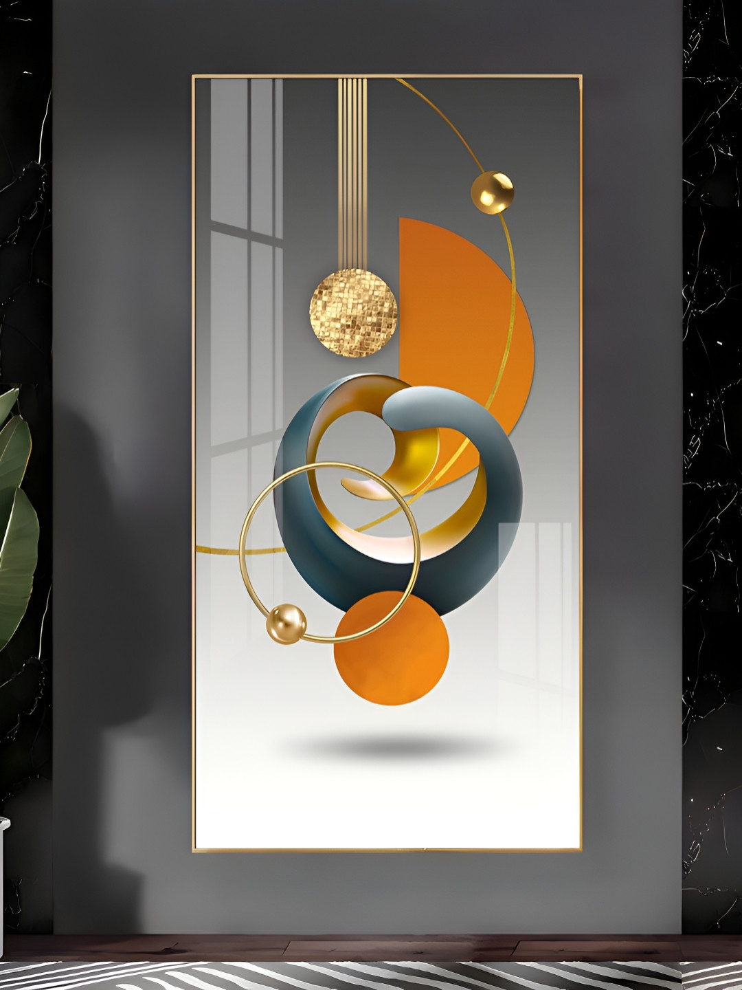 THE NEXT DECOR Abstract Geometry Plastic Natural Elements Glossy Hall Wall Hangings-24In