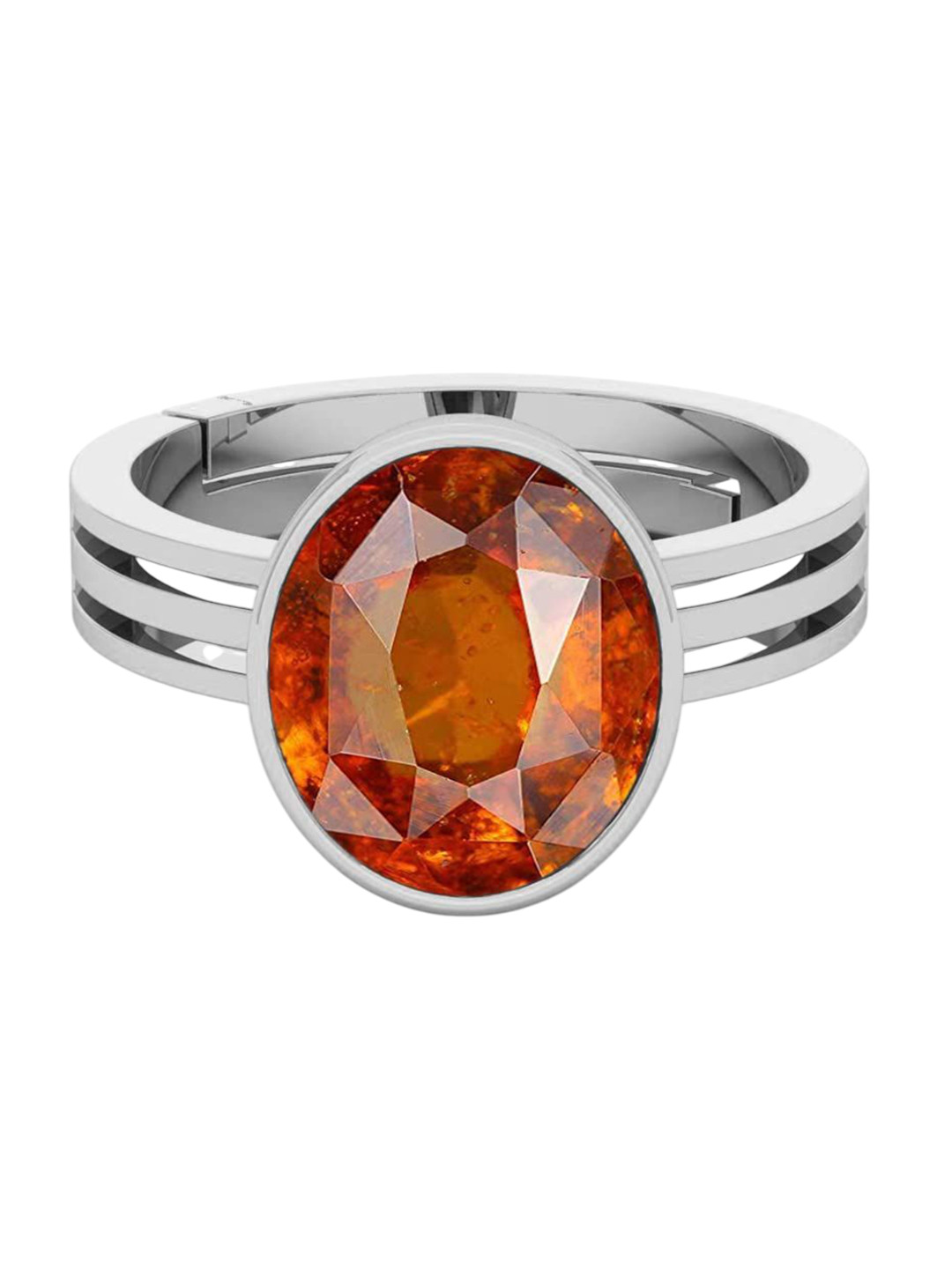 RRVGEM Unisex 2.25 Ratti GemStone Gomed Hessonite Finger Ring