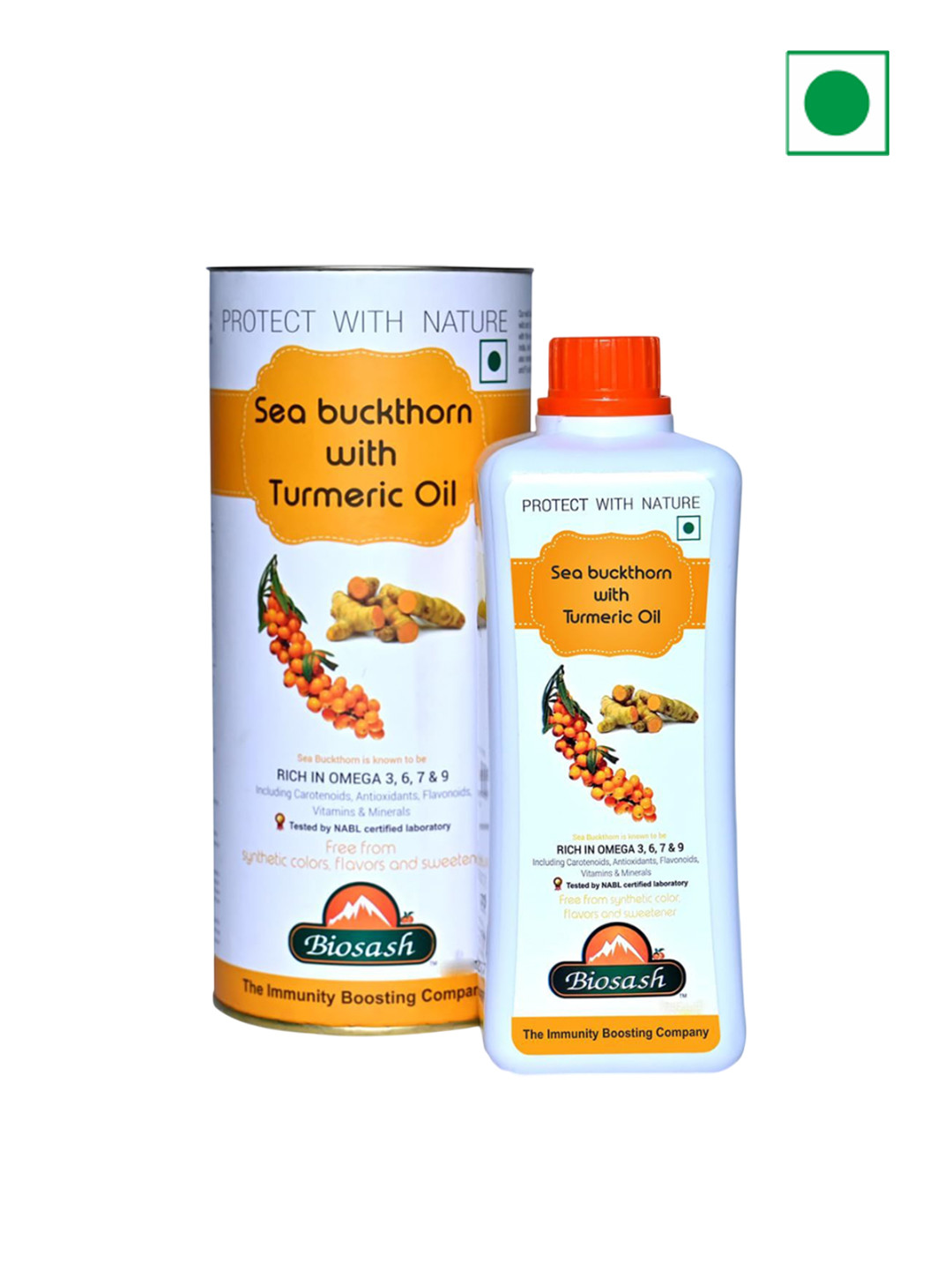 BIOSASH Sea Buckthorn Juice with Turmeric Oil & Vitamin c - 750ml