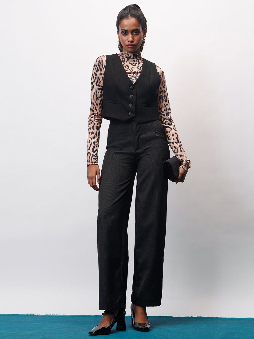 FREAKINS Women Women's Straight Pinstripe Korean Pants