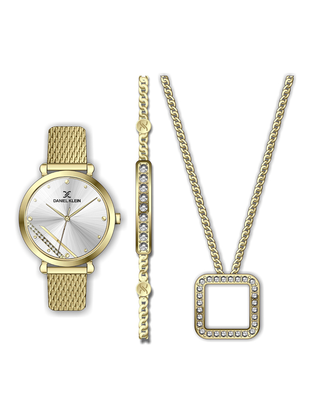 Daniel Klein Women Gold-Toned Dial & Gold Toned Bracelet Style Straps Analogue Watch DK 1 13172-3