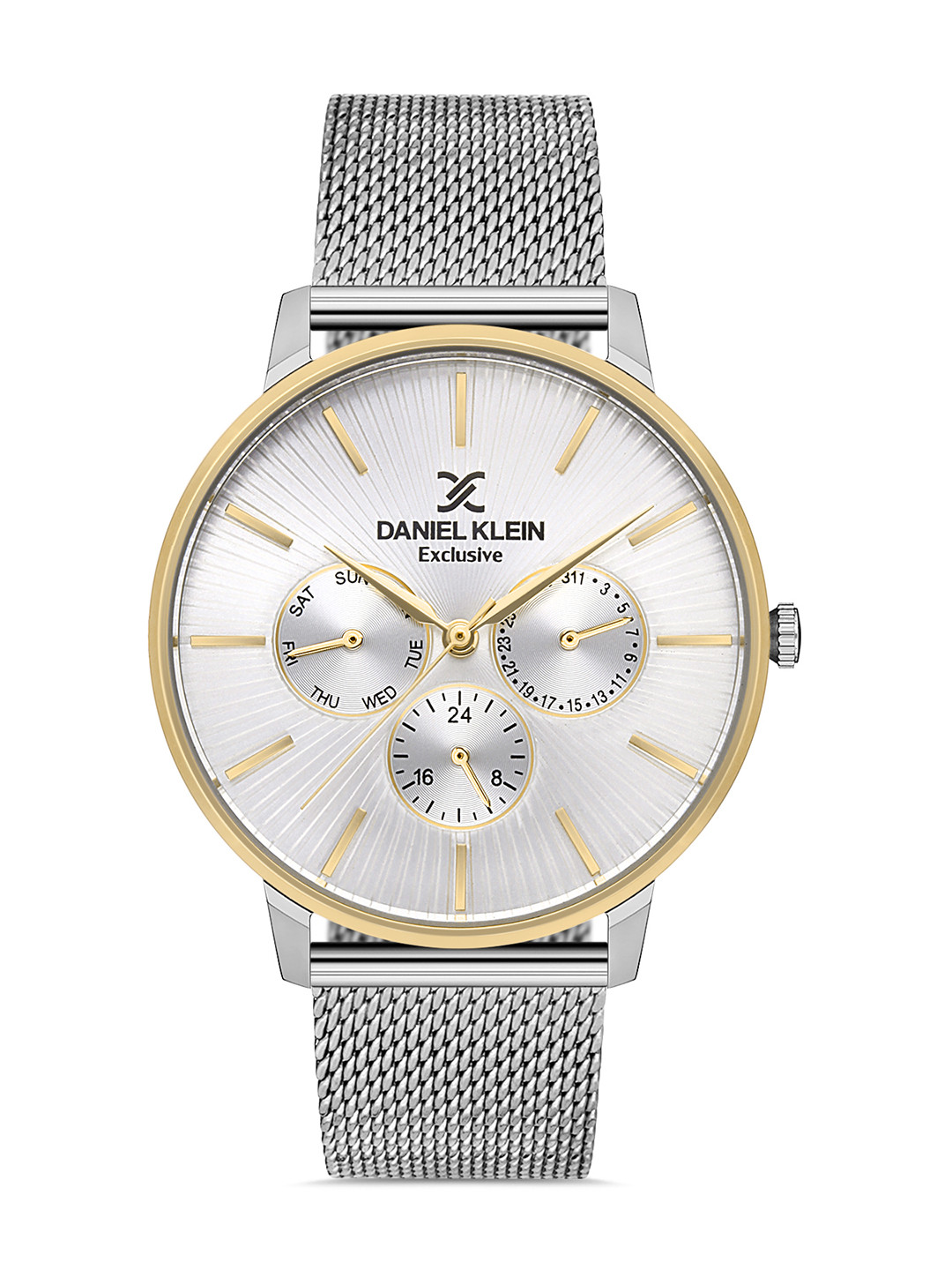 Daniel Klein Women Gold-Toned Dial & Silver Toned Bracelet Style Straps Analogue Watch
