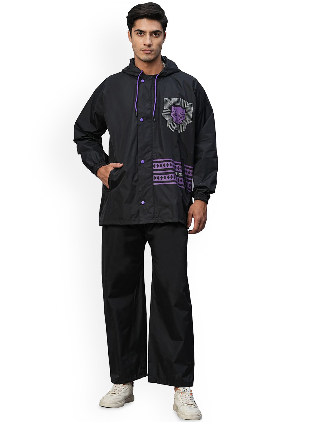 Citizen Printed Attached Hood Rain Suit