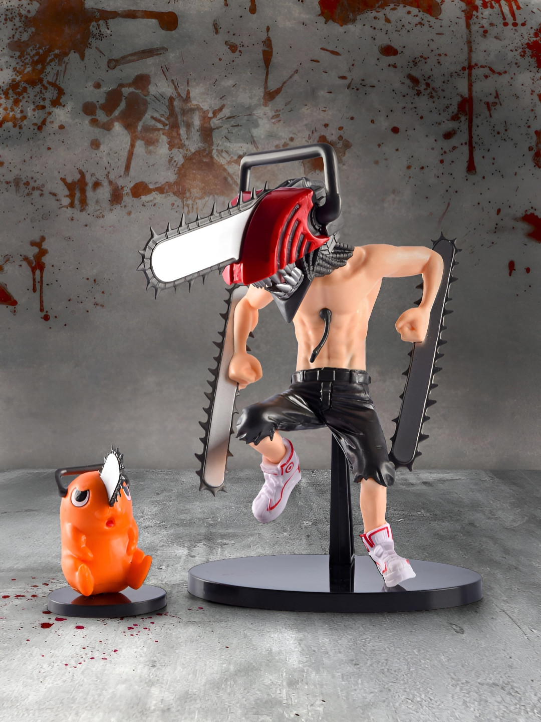 COMICSENSE Chainsaw Devil Pochita Anime Black Plastic Natural Living Room Medium Showpiece - 8.7 Inches