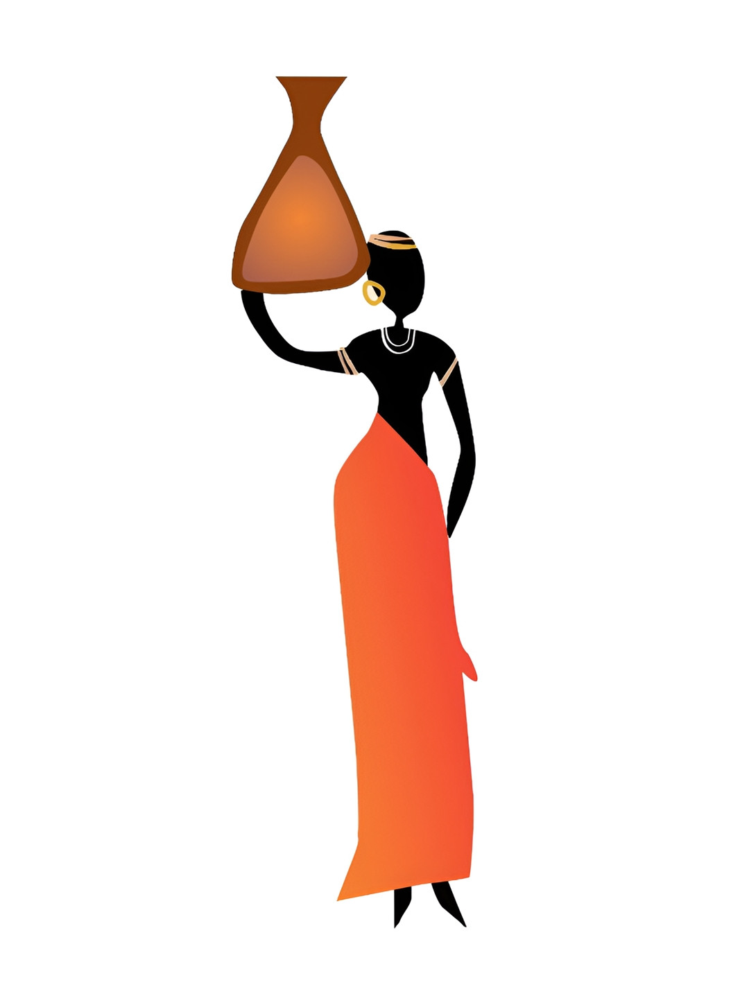 Decor Villa Multicolor African Girl  Wall Sticker