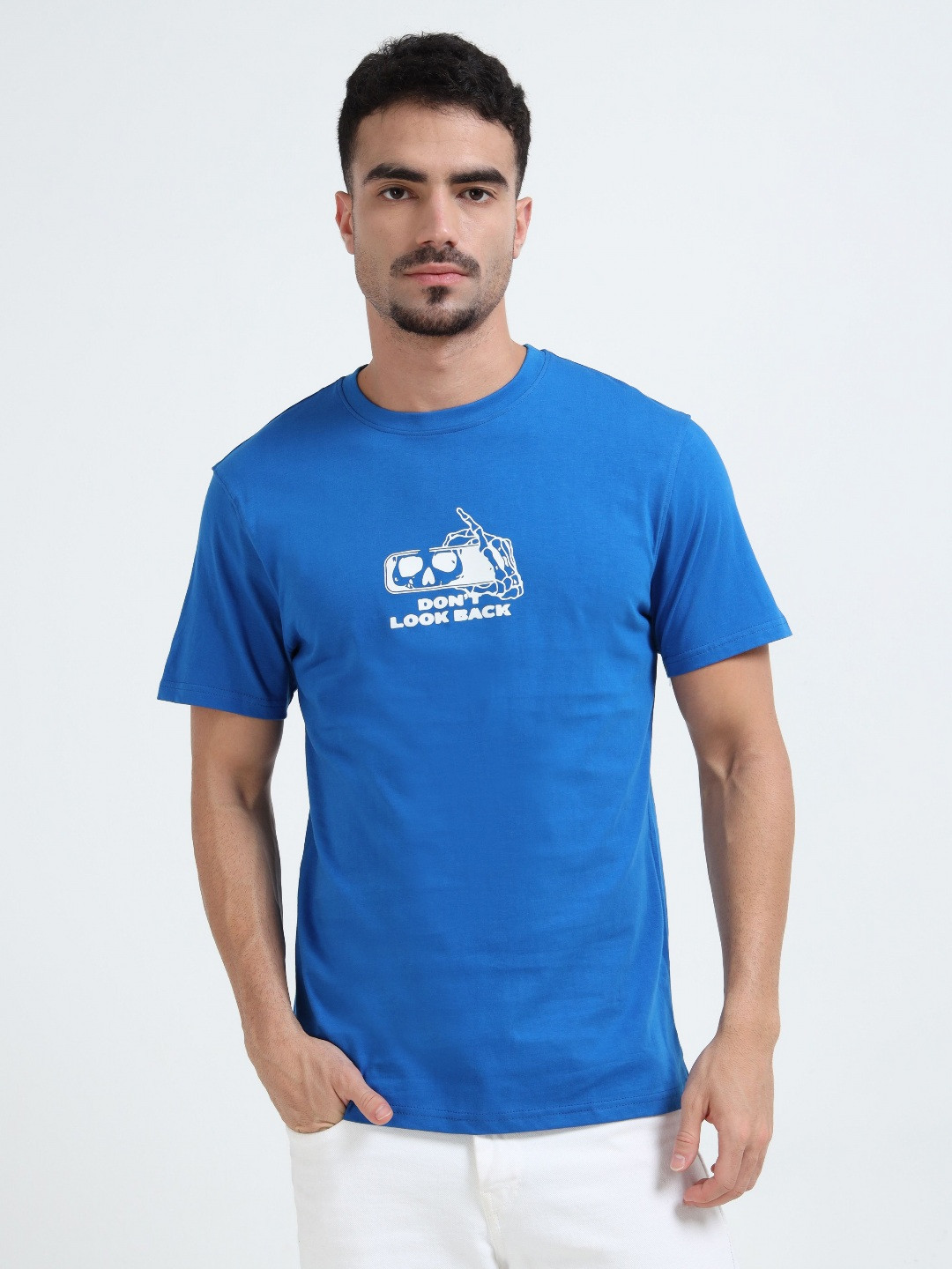 RHINO CULT Graphic Printed Round Neck Cotton T-Shirt