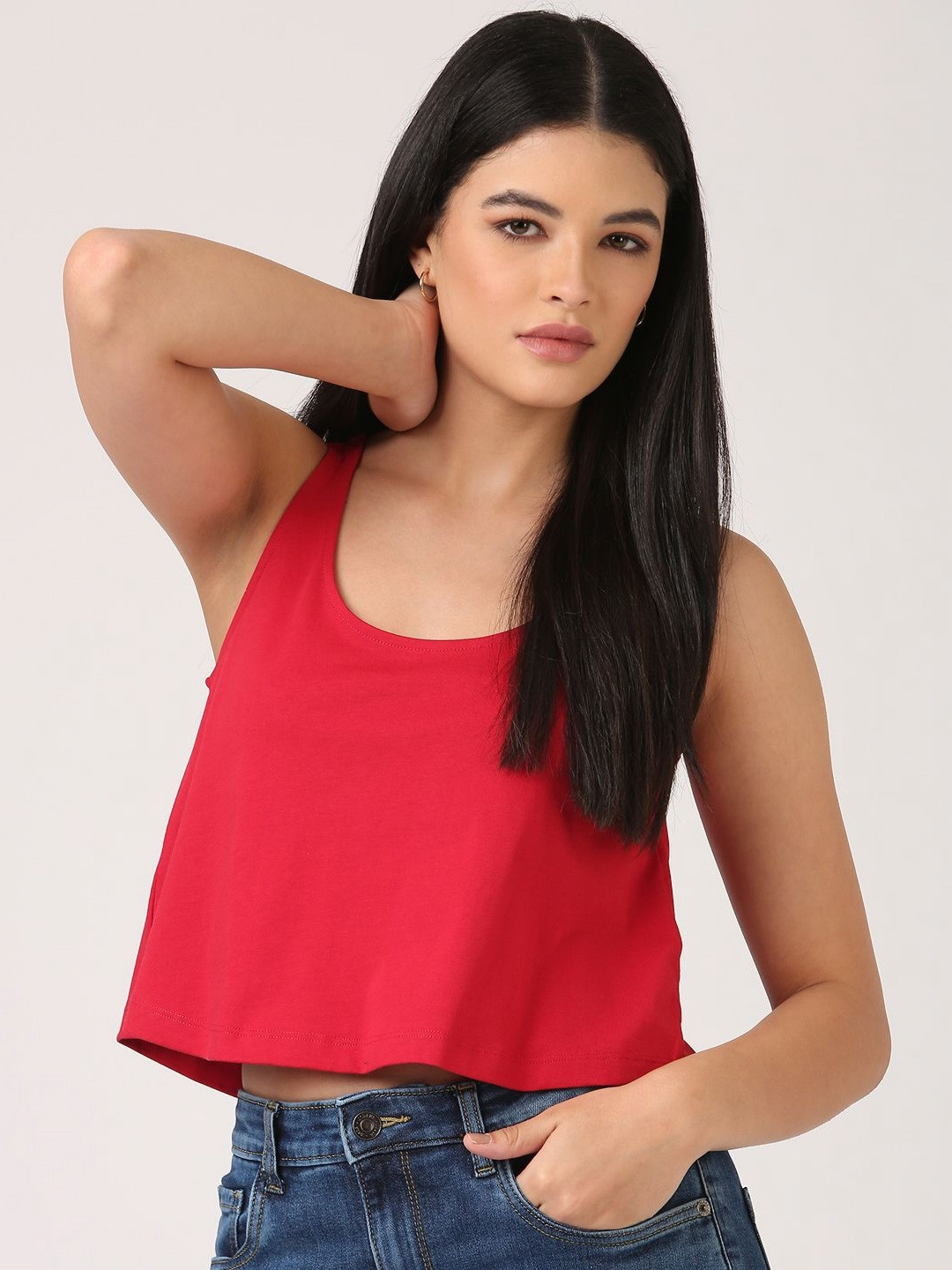 Jolene.club Cherry A-line Scoop Neck Cotton Tank Top