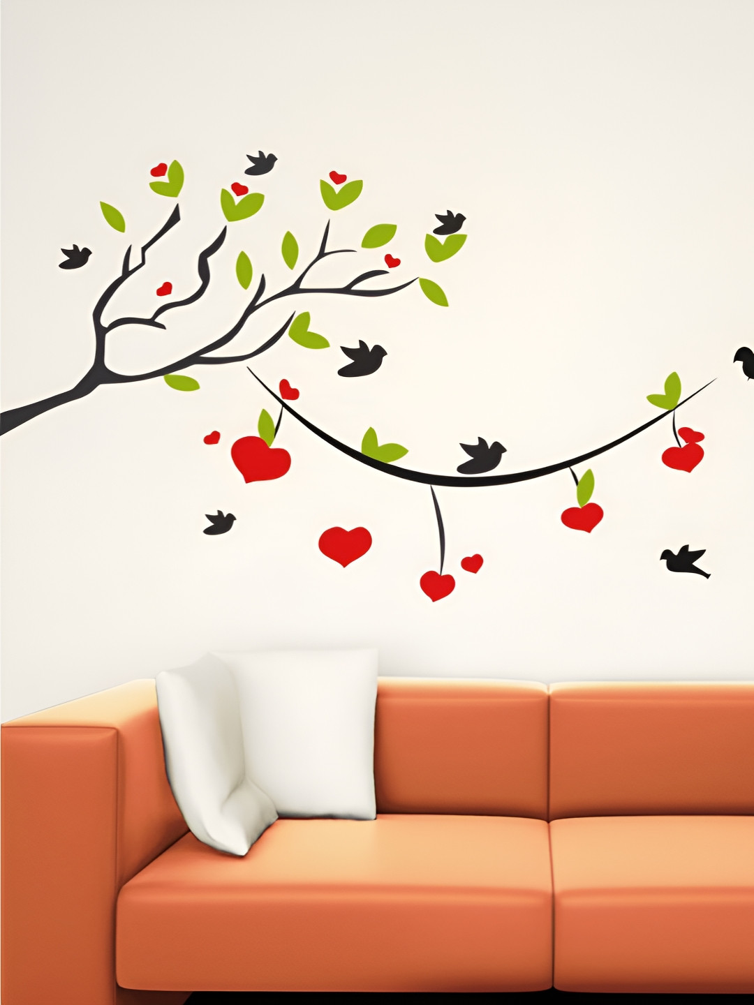 Decor Villa Multicolor Tree with Birds Wall Sticker