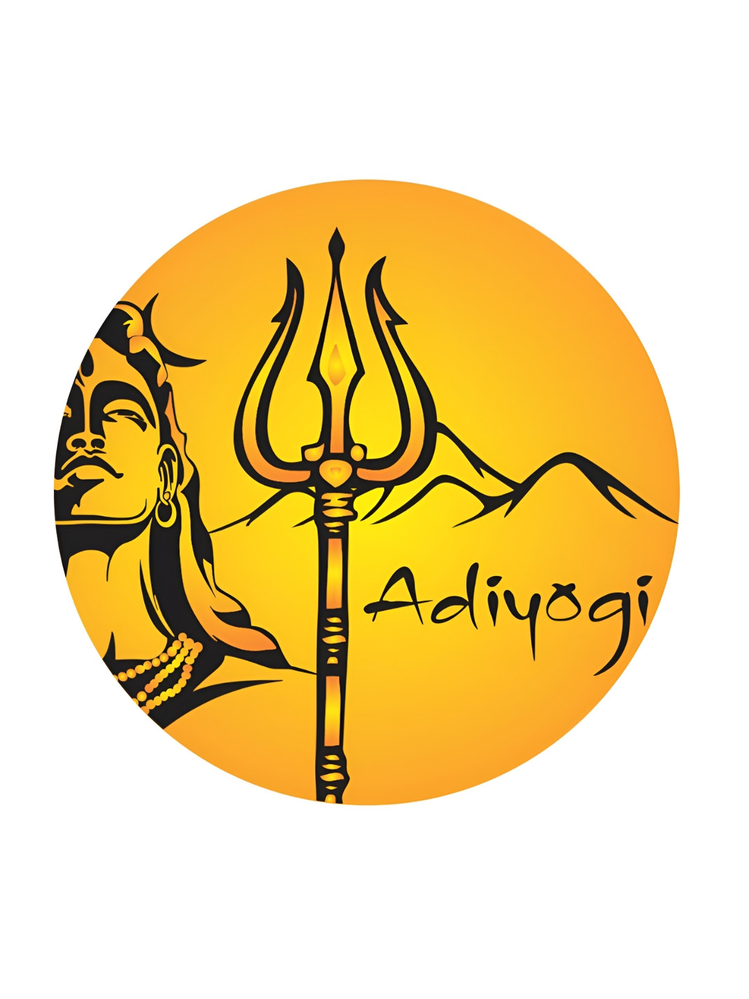 Decor Villa Multicolor Attractive Aadiyogi Wall Sticker