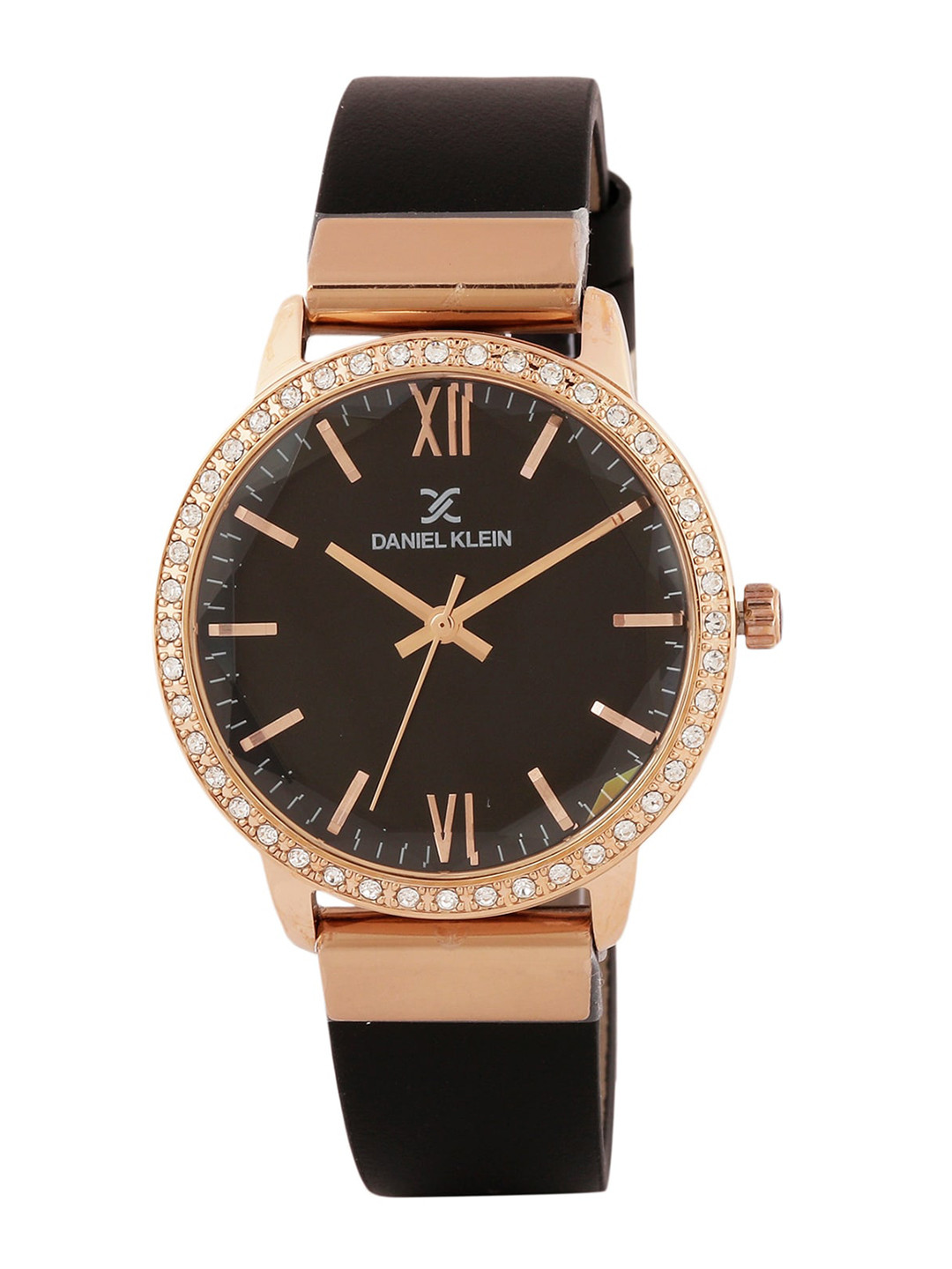 Daniel Klein Men Black & Rose Gold Analogue Watch