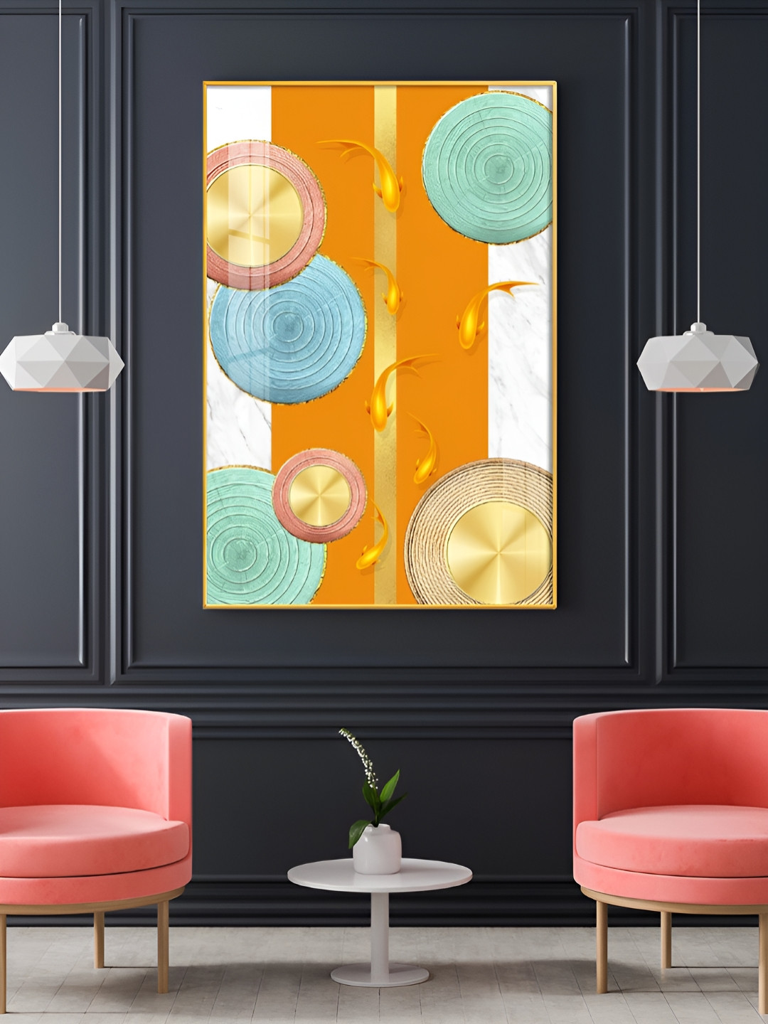 THE NEXT DECOR Chromatic Orb Plastic Glossy Hanging Hall Wall Hangings-18In