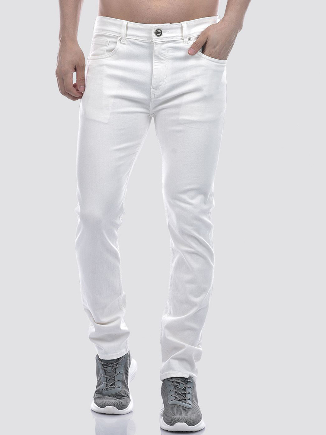 CAMLA Men Slim Fit Mid-Rise Light Coloured Jeans