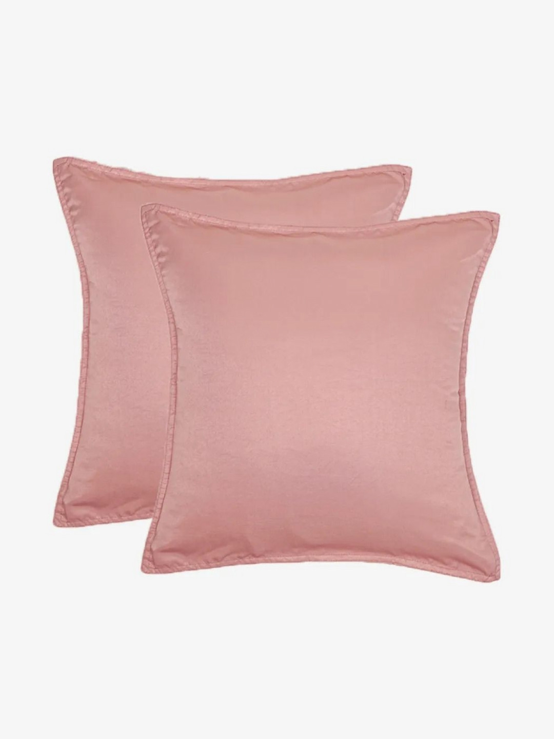 Zarf Italian Weave Cotton 2 Pcs Square Cushion Covers - 15.7 x 15.7 In