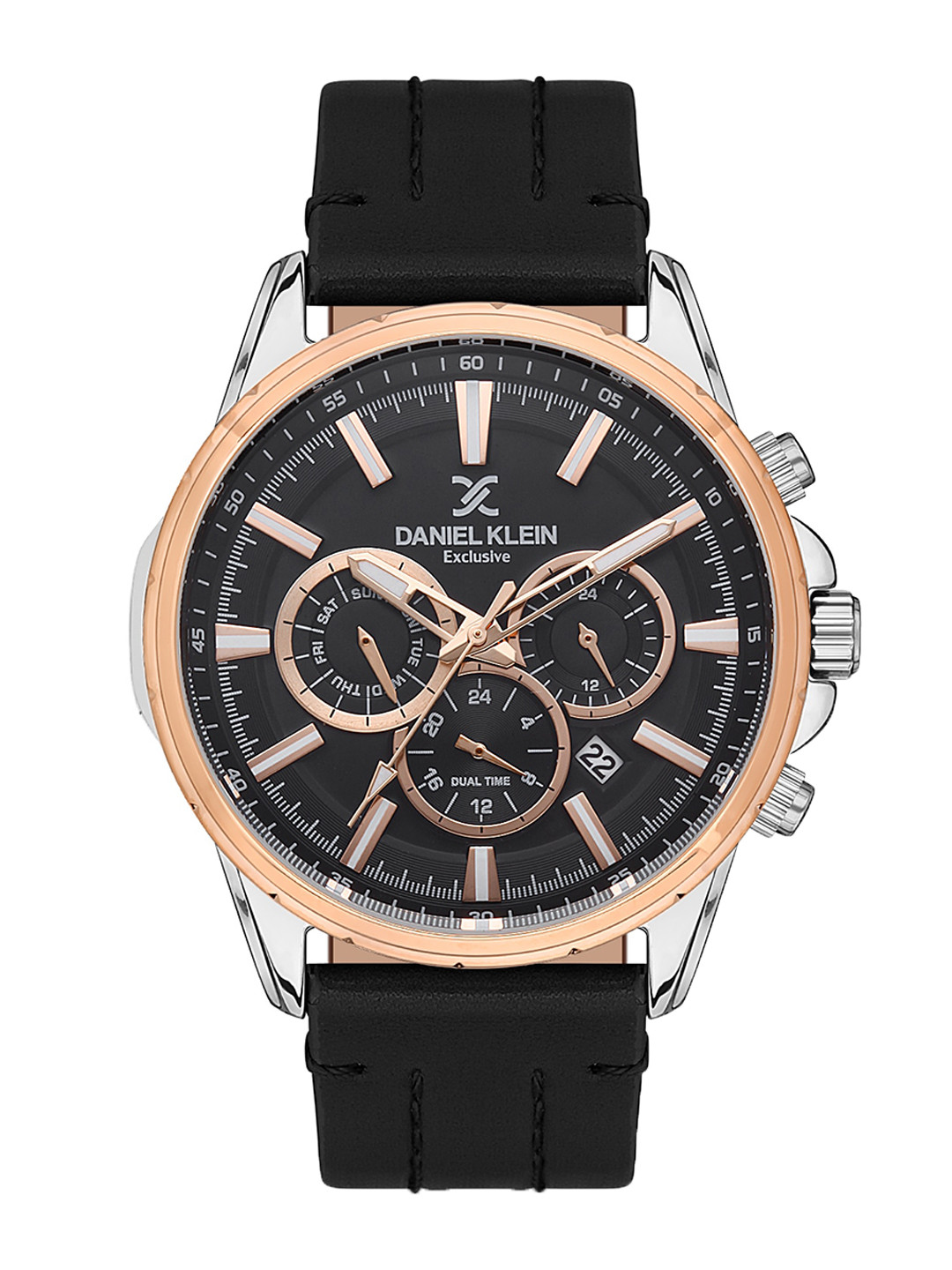 Daniel Klein Men Leather Straps Analogue Multi Function Watch DK.1.13355-4