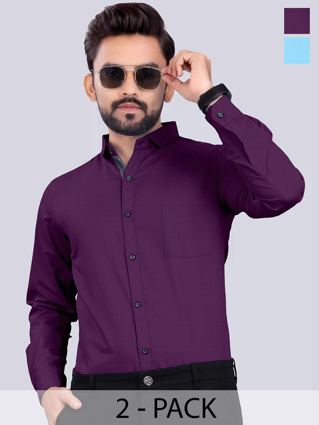 Tee Projekt Pack Of 2 Standard Spread Collar Formal Shirt