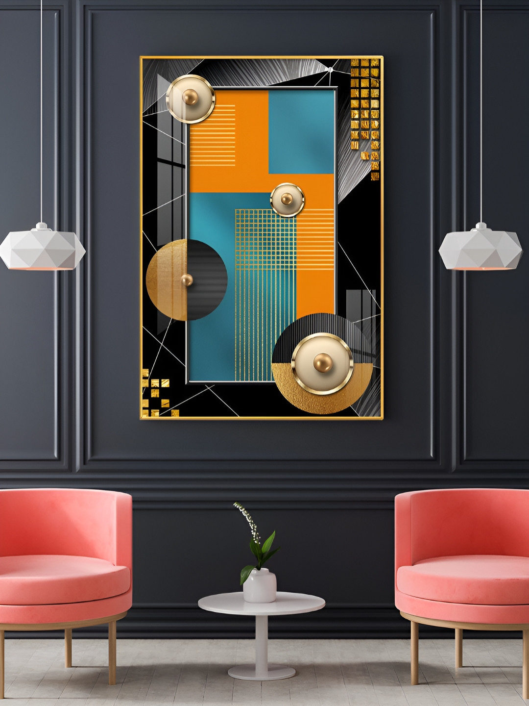 THE NEXT DECOR Artistic Abode Plastic Glossy Hanging Hall Wall Hangings-18In