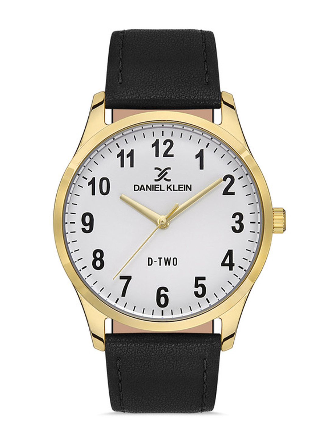 Daniel Klein D-Two Men White Dial & Black Leather Straps Analogue Watch DK 1 13310-2_OR