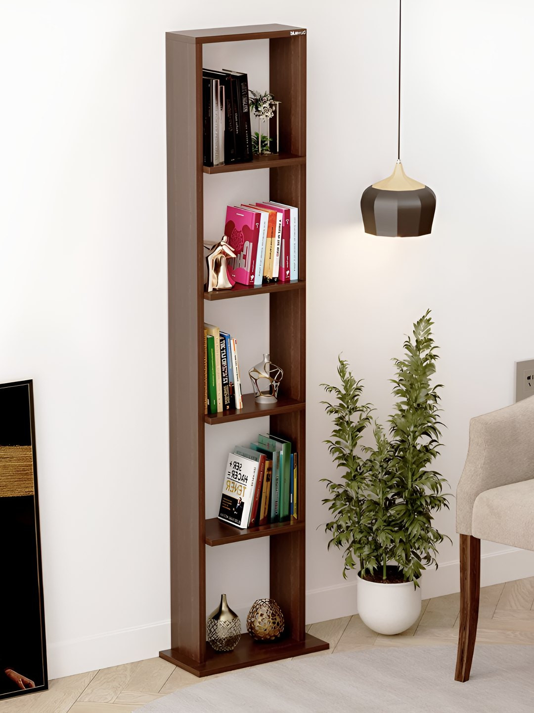 bluewud Brown 5 Tier BookShelf