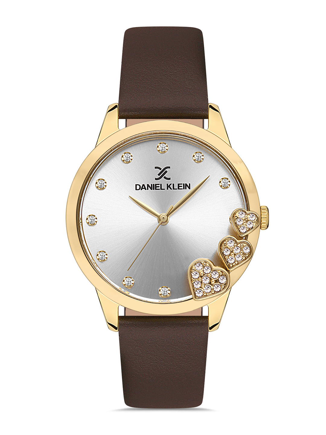 Daniel Klein Trendy Women Silver-Toned Dial & Brown Strap Analogue Watch DK.1.13238-2