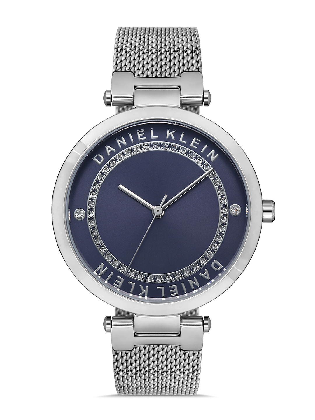 Daniel Klein Women Silver-Toned Embellished Dial & Silver Toned Bracelet Style Straps Analogue Watch DK 1 13049-6