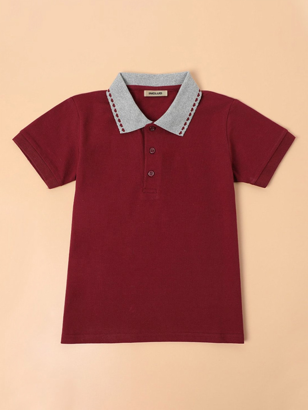 INCLUD Boy Slim Fit Polo Collar T-shirt