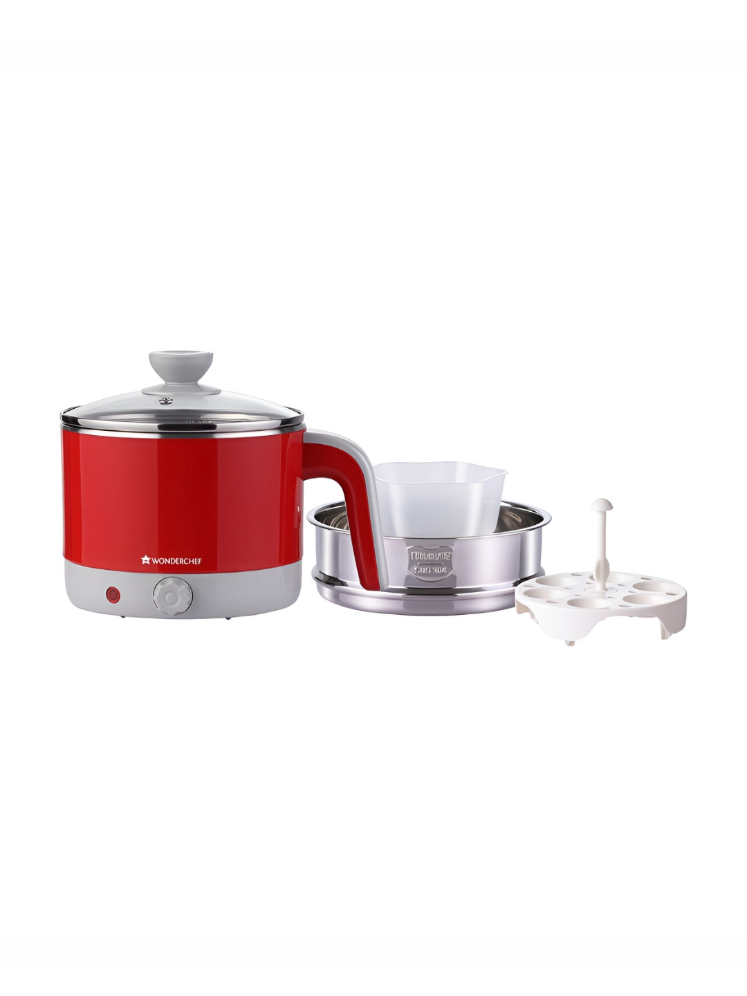 Wonderchef LUXE Red & Grey Stainless Steel Electric Kettle - 1.2 L