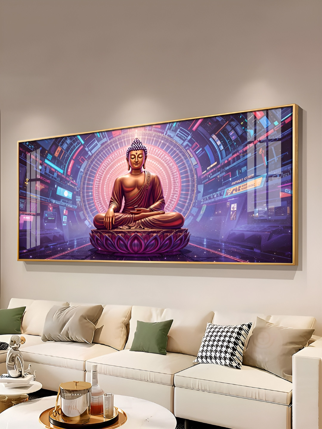 THE NEXT DECOR Abstract Harmony Of Buddha Plastic Glossy Spiritual Wall Decor-12In