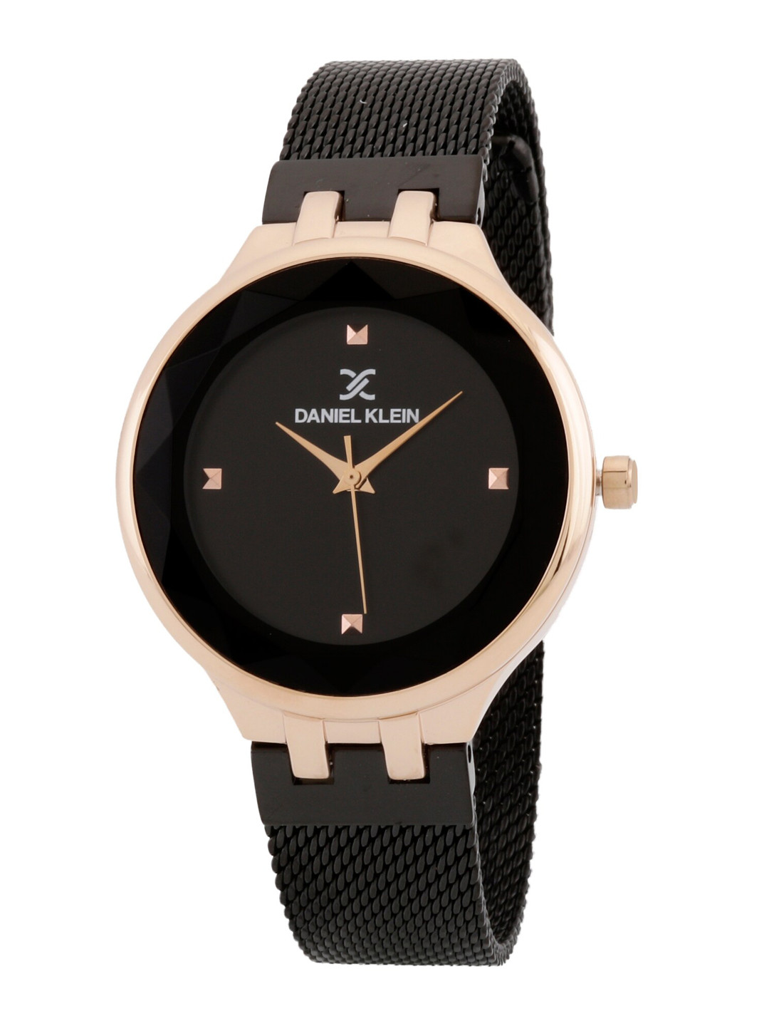 Daniel Klein Women Gunmetal-Toned Dial & Black Bracelet Style Straps Analogue Watch