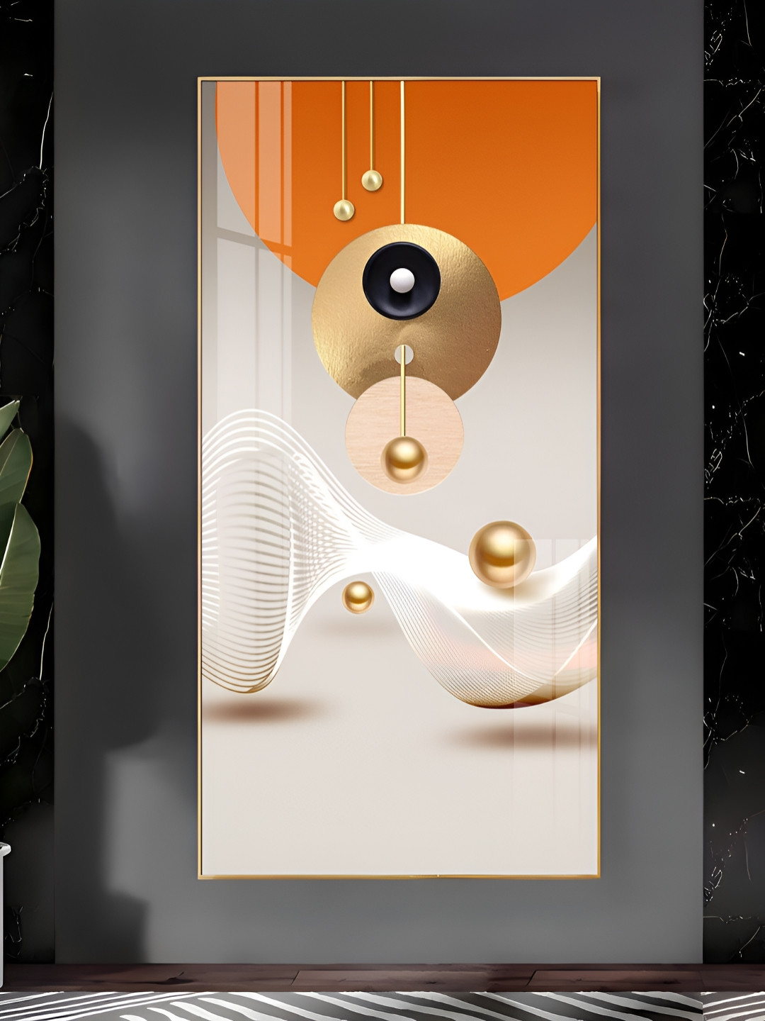 THE NEXT DECOR Geometry Plastic Natural Elements Glossy Hanging Hall Wall Hangings-24In