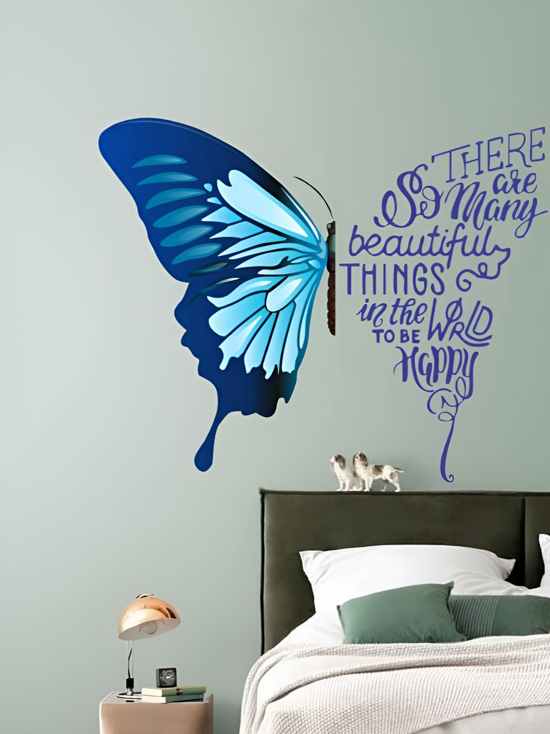 Decor Villa Multicolor Blue Butterfly Wall Sticker