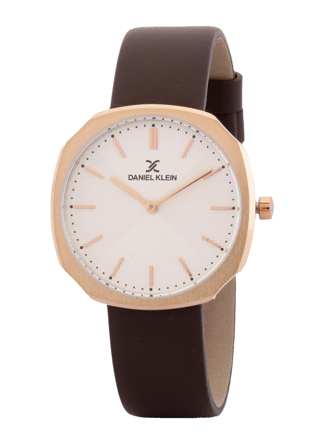 Daniel Klein Women Silver-Toned Embellished Leather Straps Analogue Watch DK 1 12654-1