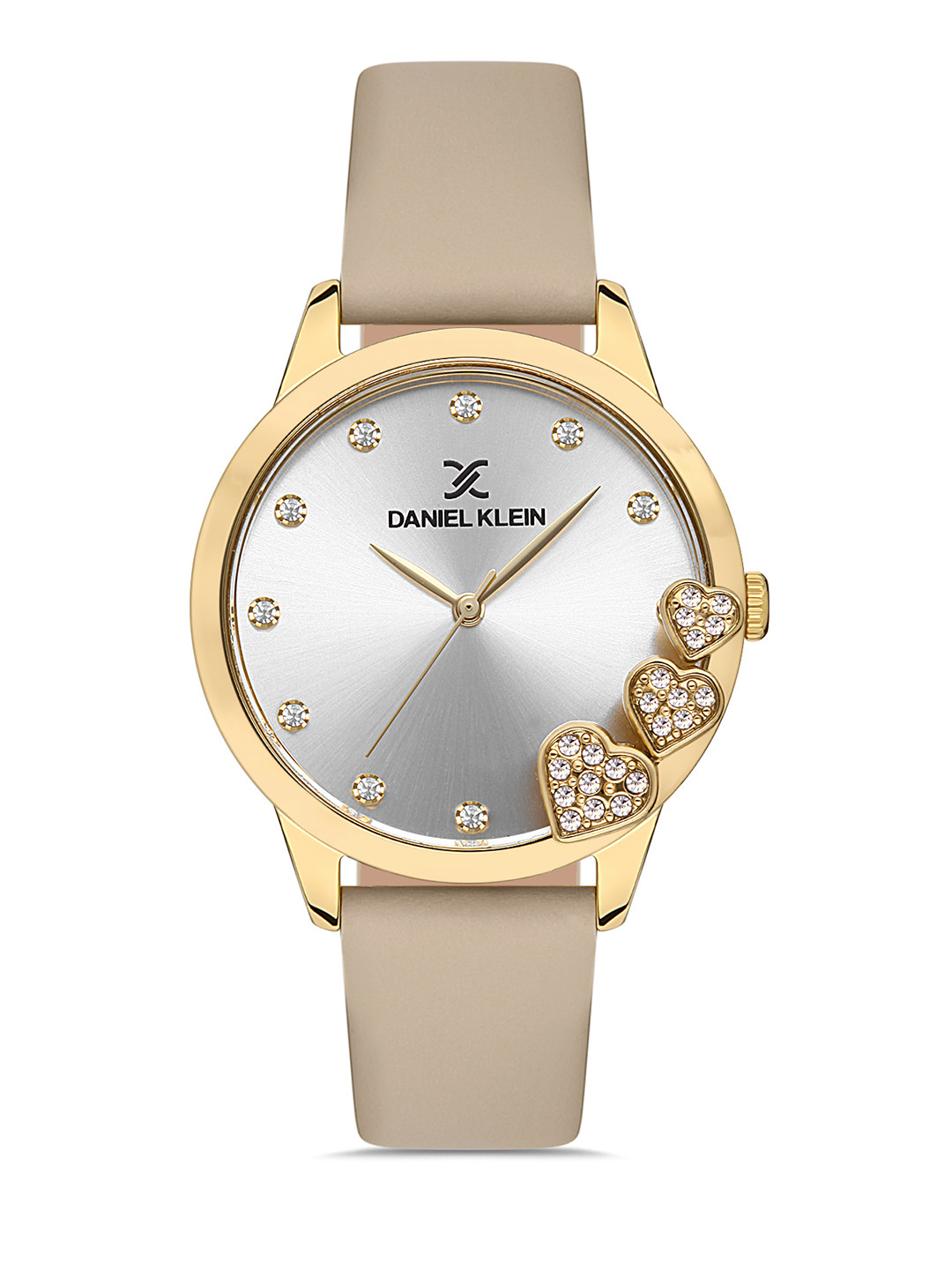 Daniel Klein Trendy Women Silver Dial & Beige Straps Analogue Watch-DK.1.13238-4