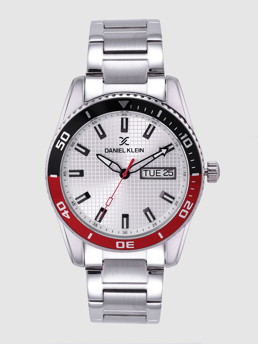 Daniel Klein Men Silver-Toned Textured Analogue Watch DK12237-1