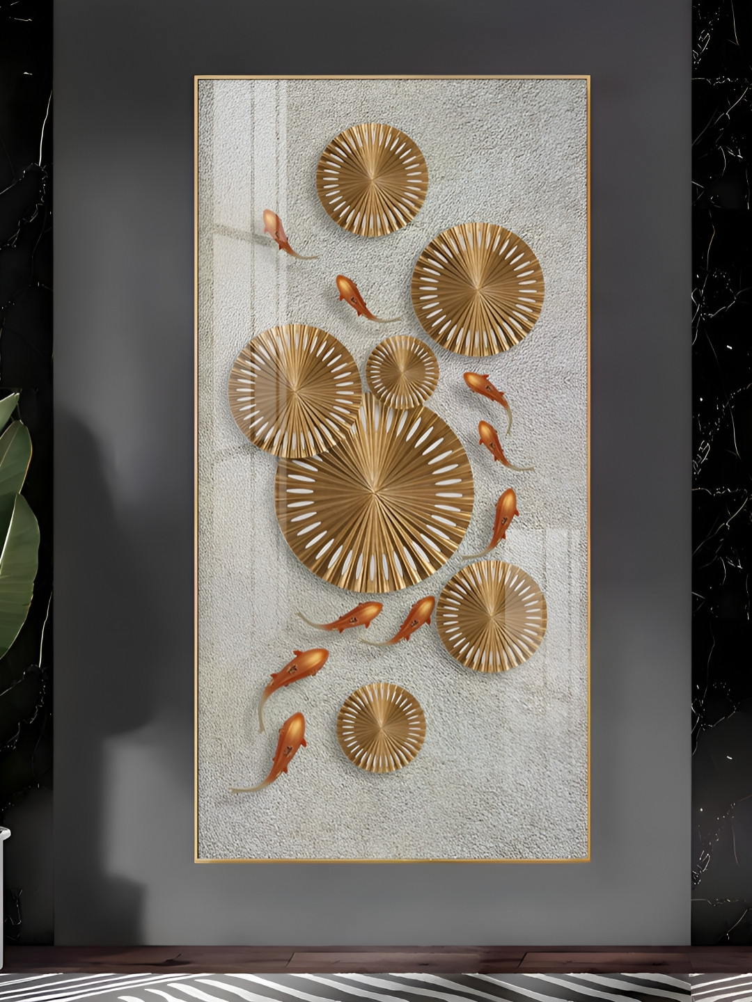 THE NEXT DECOR Modern Art Plastic Coastal Escape Glossy Hanging Hall Wall Hangings-24In