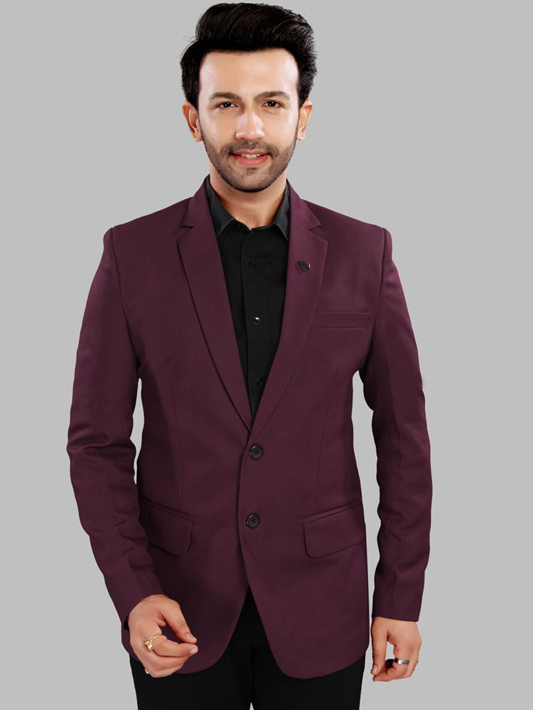 UR ETHICS Men Slim-Fit Single Breasted Blazer