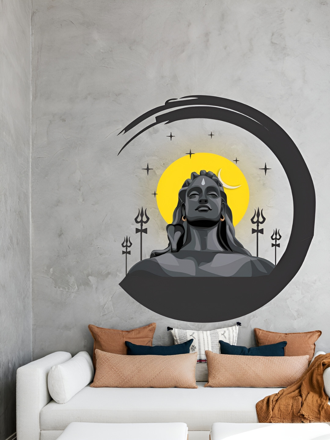 Decor Villa Mutlicolor Adiyogi Wall Sticker