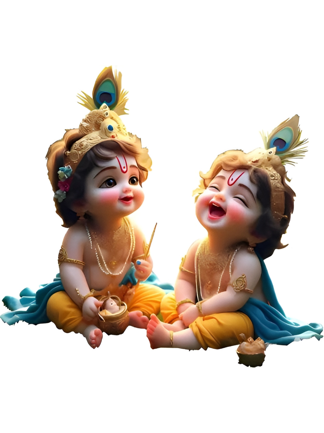 Decor Villa Multicolor Baby Cute Bal Gopal Krishna Laughing Wall Sticker